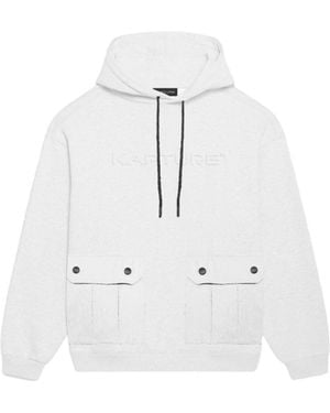 Kapture Travel Logo-Print Pocket Hoodie - White