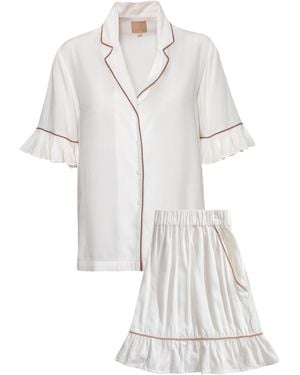 Carolina Benoit Daynaps Short Sleeves Pyjama - White