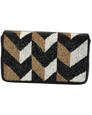 Veronica Tharmalingam Belle Velvet And Beads Pouch And With A Touch Of - Black