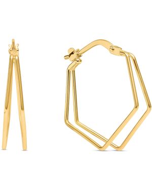 Esterah Geometric Hoop Earrings - Metallic