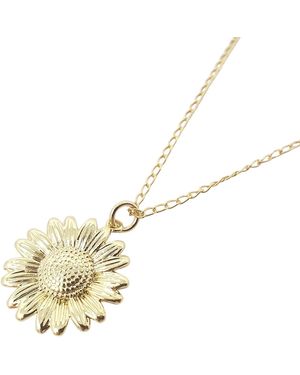 Harfi Dainty Sun Flower Charm Plated Necklace - Metallic