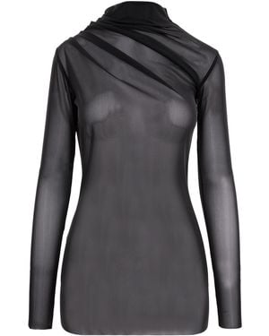concept A trois Tulle Blouse - Black