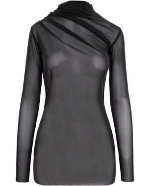 concept A trois Tulle Blouse - Black