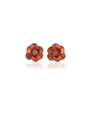Milou Jewelry Sugar Petite Flower Earrings - Red