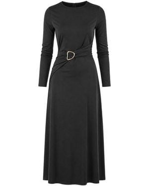 John Abgin Jersey Ruched Cross Body Maxi Dress - Black