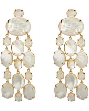 Bounkit Marysol Earrings Mother Of Pearl Clip On - Metallic