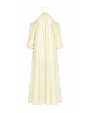 Curated Row Butter Halter Neck Sheer Maxi Dress - White