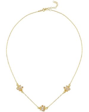 LINYA JEWELLERY Amour Triple Pearl Cage Chain Necklace - Metallic