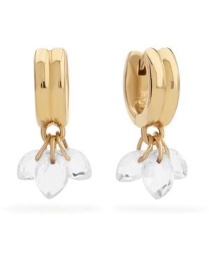 Stone Fruit Pit Earrings - Metallic
