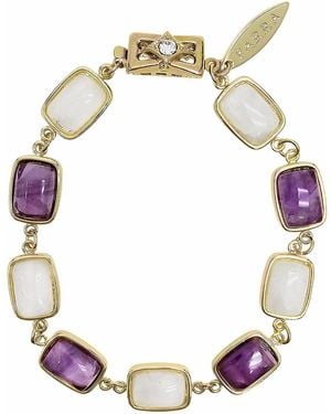 Farra Amethyst And Moonstone Box Clasp Bracelet - Multicolour