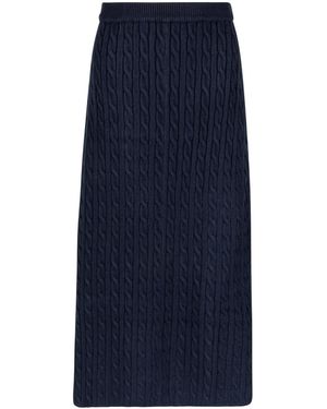 Lou&Up (Formerly Loup Clothing) Cable Knit Midi Skirt - Blue