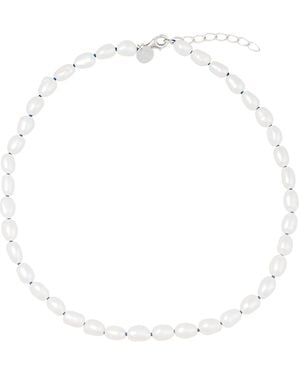 Chiara Tedeschi Jewellery Baroque Pearl Necklace & Coloured Thread - White