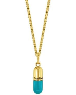True Rocks 18K Plated & Enamel Mini Pill Pendant - Metallic