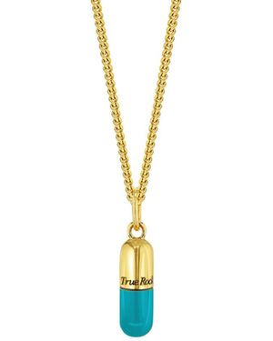 True Rocks 18K Plated & Enamel Mini Pill Pendant - Metallic