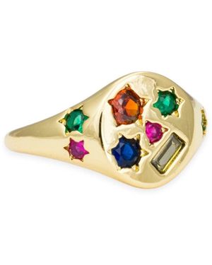 Kybele Studio Celestial Burst Signet Ring - White