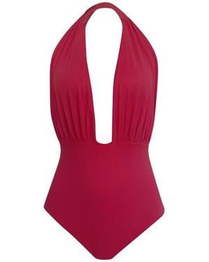 NUAJE NUAJE Rosie Ruched One-piece Swimsuit In - Red