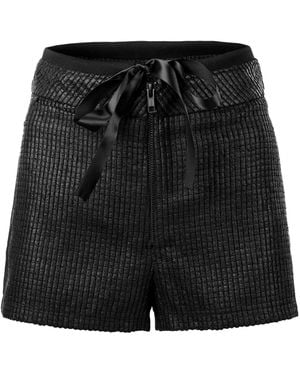 VICTORIA RAINER High Waisted Velvet Shorts - Black