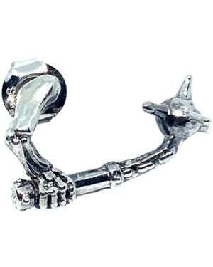 Tg-Jewellery by Tamara Gervasio Skull Ninja Chigiriki Solo Stud Earring - White