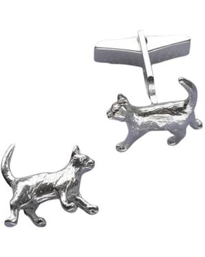 Simon Kemp Jewellers Cat Cufflinks - Metallic