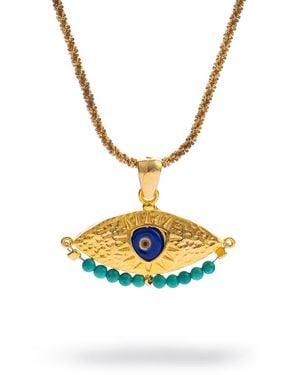 Ebru Jewelry Spiritual Aura Evil Eye Necklace - Metallic