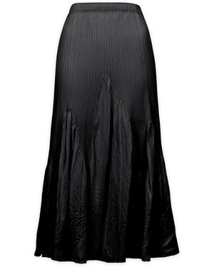 Wild Cosmos Miuna Wave Plissé Maxi Skirt - Black