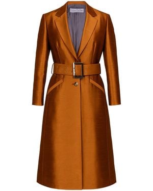Richa Sharma Handcrafted Silk Tailored Coat - Brown
