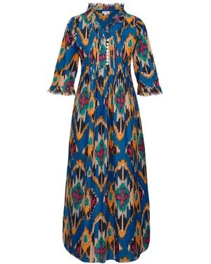 At Last Cotton Annabel Maxi Dress - Blue