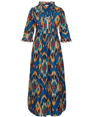 At Last Cotton Annabel Maxi Dress - Blue