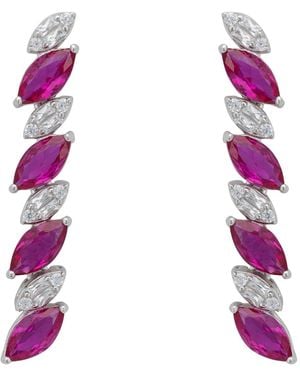 LÁTELITA London Viscountess Tennis Drop Earrings Ruby - Pink