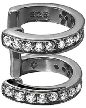 SALLY SKOUFIS Edge Duo Ear Cuff With Made Cz Diamond Stimulant - White