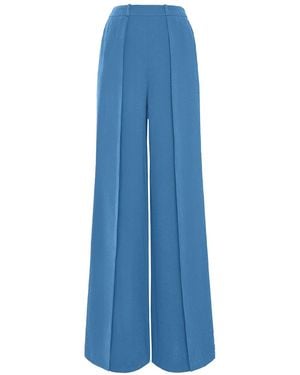 Solgo Atelier Dina Wide Leg Crepe Pant - Blue