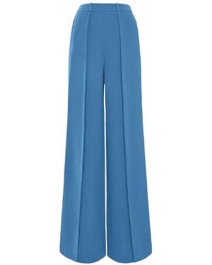 Solgo Atelier Dina Wide Leg Crepe Pant - Blue