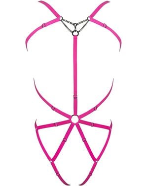 MONIQUE MORIN LINGERIE Frisson Body Harness Electric - Pink