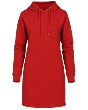 Conquista Cotton-Blend Hoodie Dress - Red