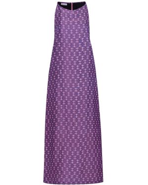 Silk and Bears Aurora Mulberry Plum- Traditionally Woven Silk Maxi Dress - Purple