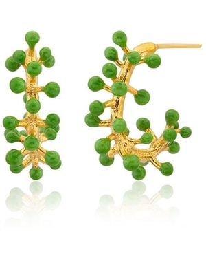 Milou Jewelry Charlotte Hoop Earrings - Green