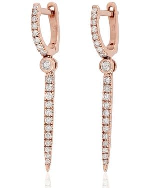 Artisan Natural Diamond Spike Huggie Earrings - Metallic