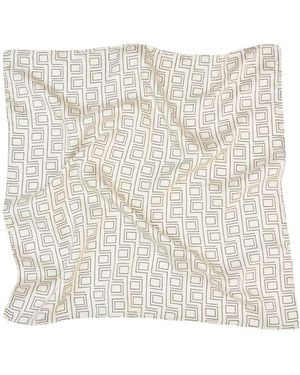 Dāl the Label Neutrals Monogram Silk Scarf Creme - White