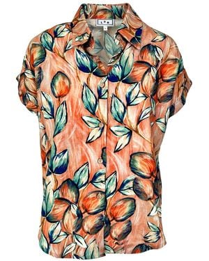 L2R THE LABEL Linen Short-Sleeved Shirt - Multicolour