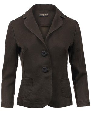 Conquista Tailored Cotton Blazer – - Black