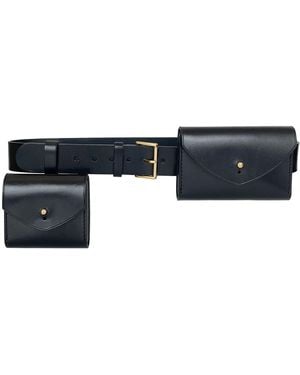 Haute Cuir Double Micro Belt Bag - Black