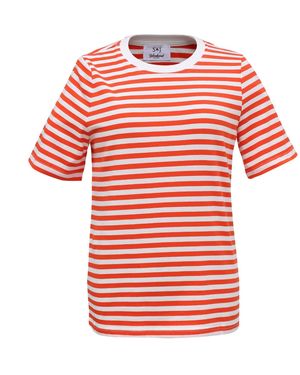 Smart and Joy Stripes Cotton T-Shirt - Red