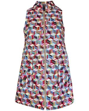 Couture to Your Door Mod Mini Geometric Aline Tapestry Dress - Blue