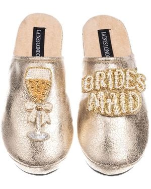 Laines London Softie Slippers With Bridesmaid Brooches - Metallic