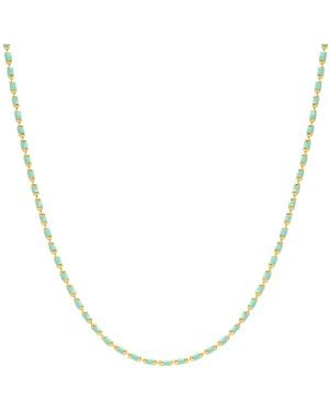 Spero London Eau De Nil Enamel Beaded Colourful Necklace - Metallic