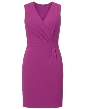 Conquista Sleeveless Faux Wrap Dress - Purple