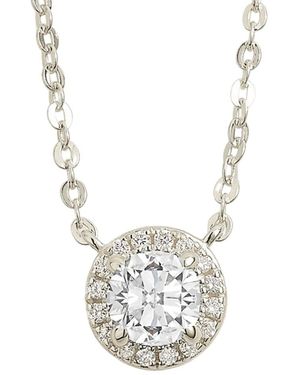 Juvetti Mars Diamond Round Halo Necklace - White