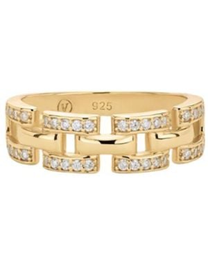 Vanhi Crystal Link Ring - Metallic