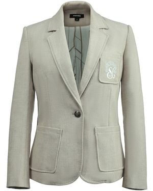Smart and Joy Tailored Blazer With Badge - Green
