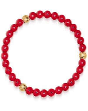 Nialaya Jade Bracelet With Balls - Red